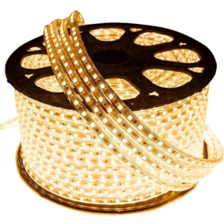 120m Fita Led 220v Branco Quente 3000k + Conector