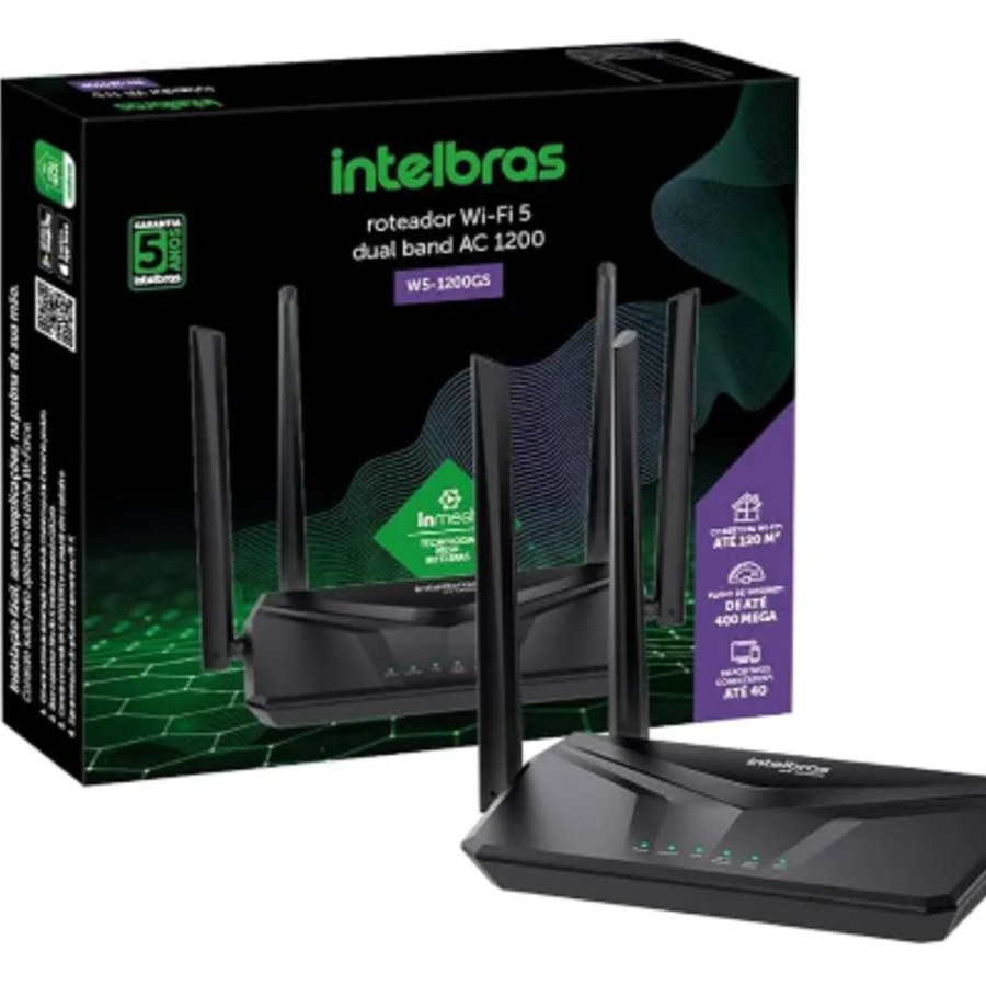 Roteador Wi-Fi 5 Intelbras W5-1200GS (Dual Band AC1200 Gigabit)
